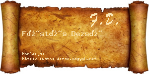 Füstös Dezső névjegykártya